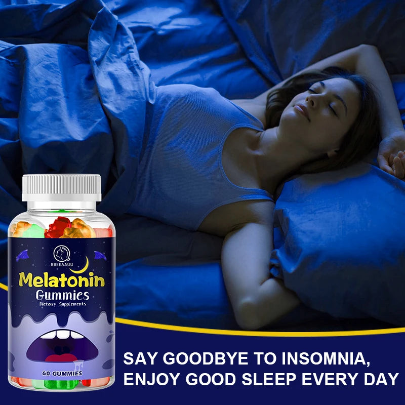 BBEEAAUU 10mg Melatonin Gummies Sleep Better Adjust time Difference Immunity Health Good Night Deep Sleep Good Mood