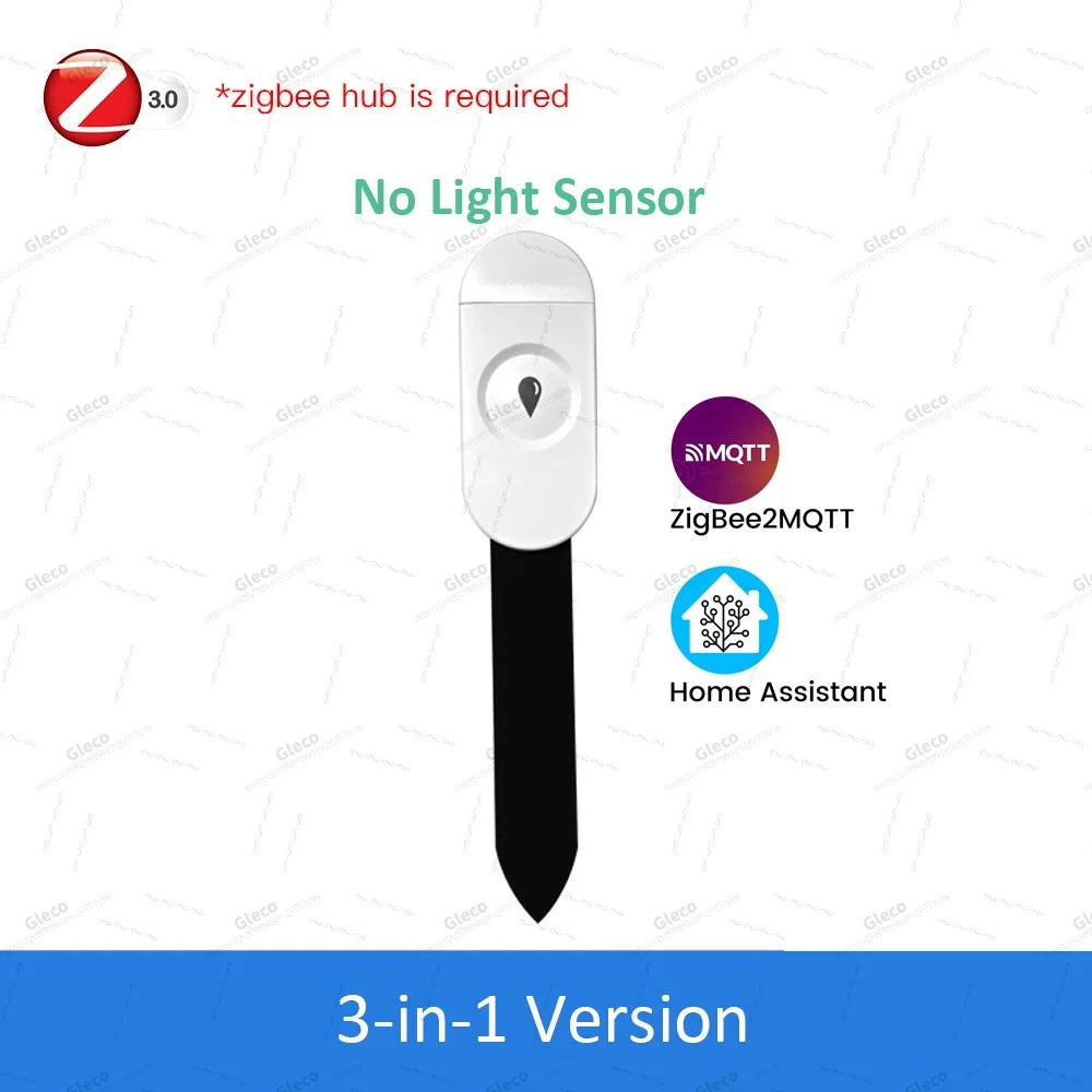 Zigbee Soil Moisture Sensor Meter Temperature Humidity Fertility Light Tester For Tuya Smart Life Z2M Home Assistant Automation