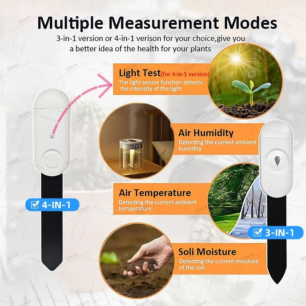 Zigbee Soil Moisture Sensor Meter Temperature Humidity Fertility Light Tester For Tuya Smart Life Z2M Home Assistant Automation