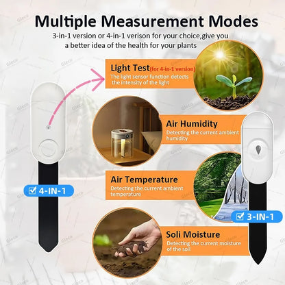 Zigbee Soil Moisture Sensor Meter Temperature Humidity Fertility Light Tester For Tuya Smart Life Z2M Home Assistant Automation