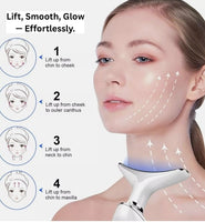 7 Color EMS Neck Beauty Device Face Lifting Massager Double Chin Remover Anti Wrinkle LED Photon Skin Tightening Facial Massager