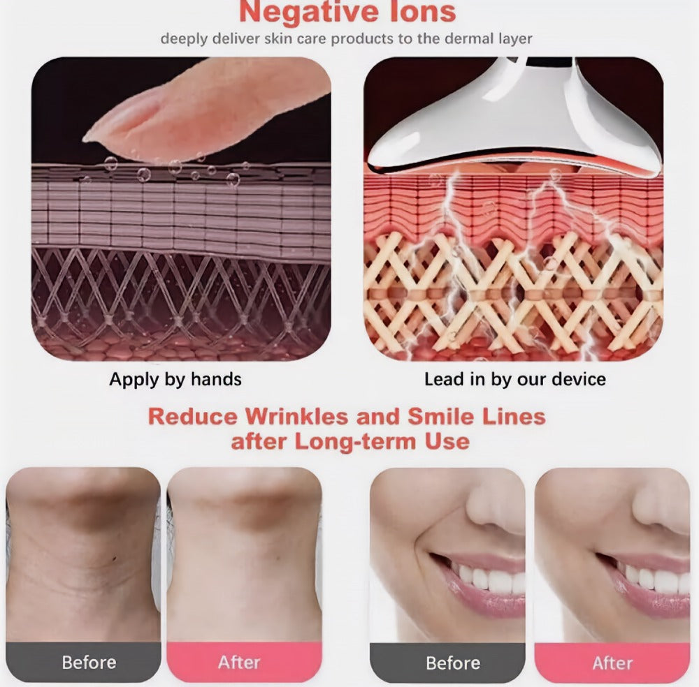 7 Color EMS Neck Beauty Device Face Lifting Massager Double Chin Remover Anti Wrinkle LED Photon Skin Tightening Facial Massager