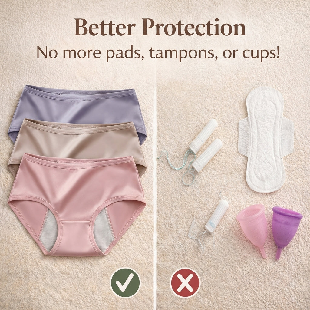 3PCS/set Women's menstrual briefs large flow postpartum water absorption leakproof briefs women's pure cotton menstrual briefs