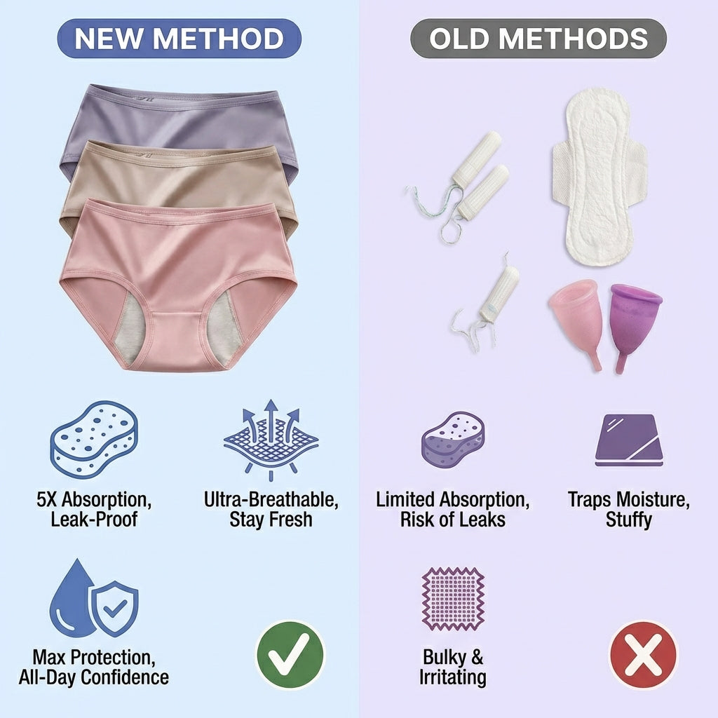 3PCS/set Women's menstrual briefs large flow postpartum water absorption leakproof briefs women's pure cotton menstrual briefs